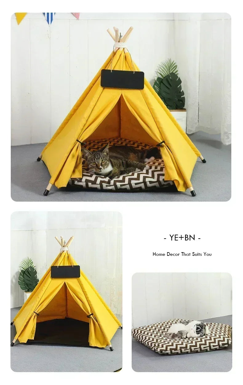 Pet Teepee Tent - Cat Teepee Bed - Dog Teepee House