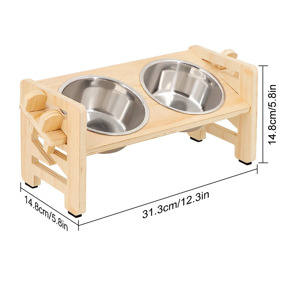Adjustable Pet Bowl Stand - Cat Dog Feeder - Elevated Pet Bowls
