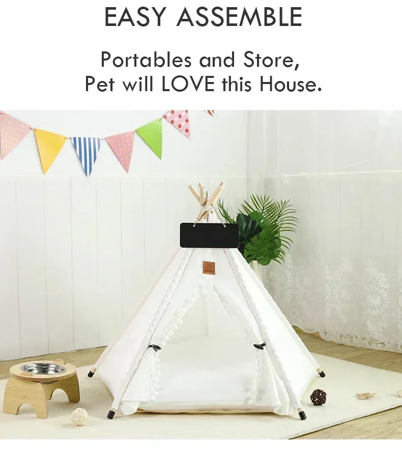 Pet Teepee Tent - Cat Teepee Bed - Dog Teepee House