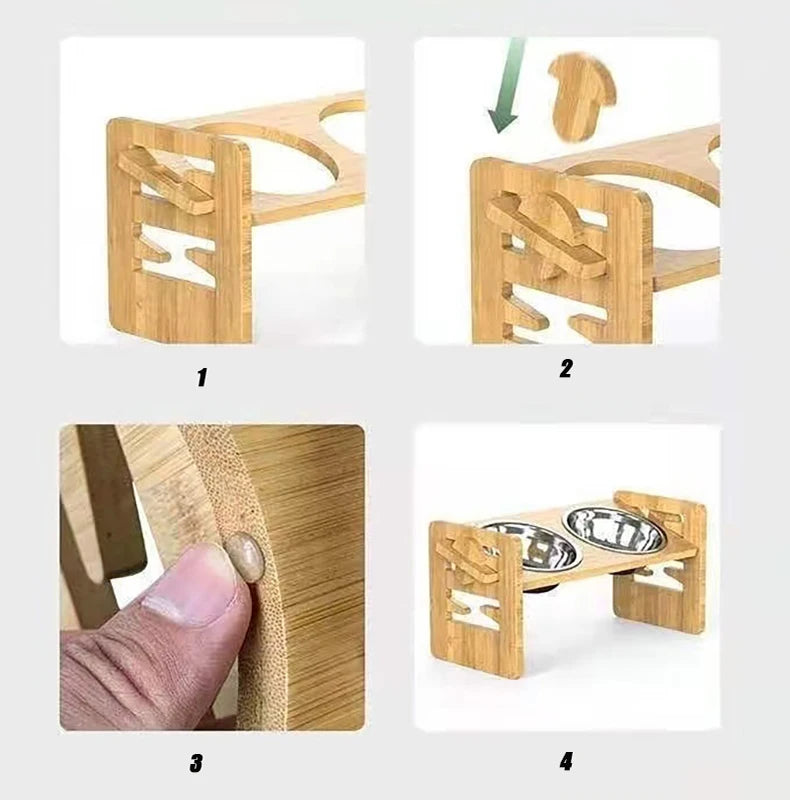 Elevated Pet Bowl Stand - Adjustable Bowl Stand