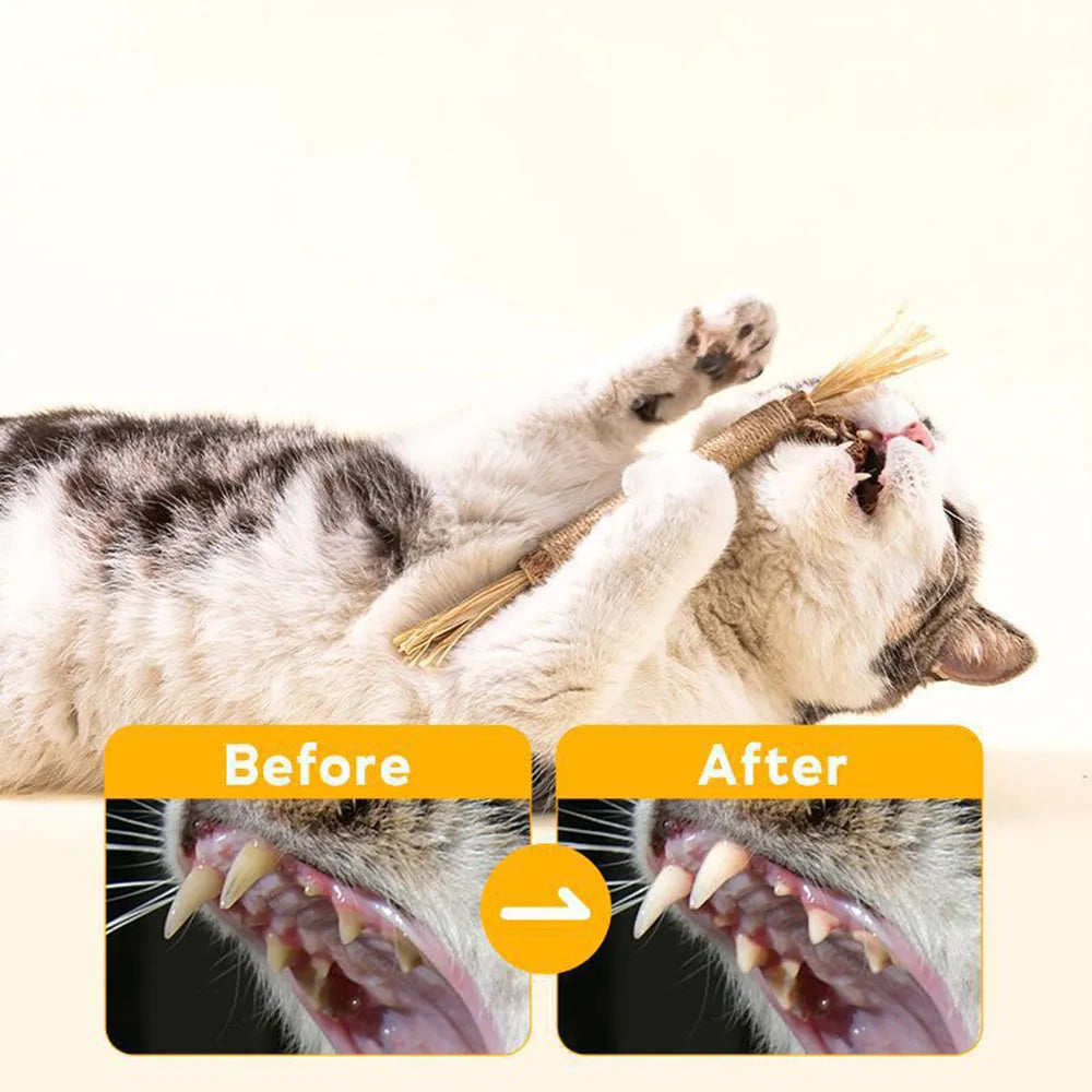 Kitten Chew Stick - Hemp Rope Cat Toy - Cat Teething Chew