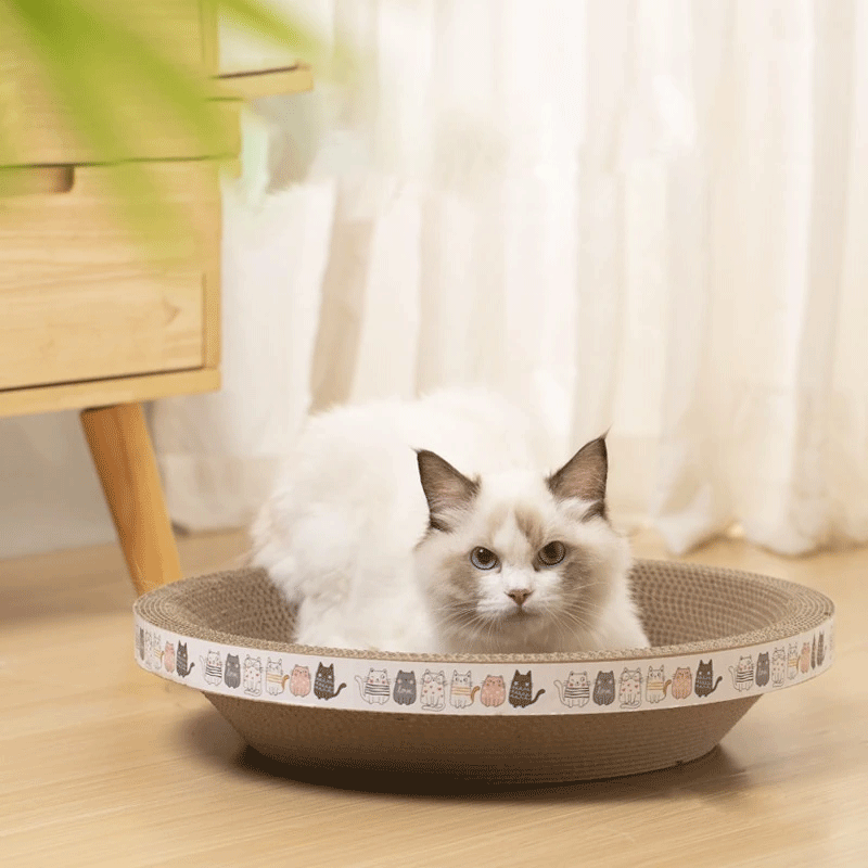 Cat Scratching Post - Corrugated Cat Scratcher - Catnip Cat Toy