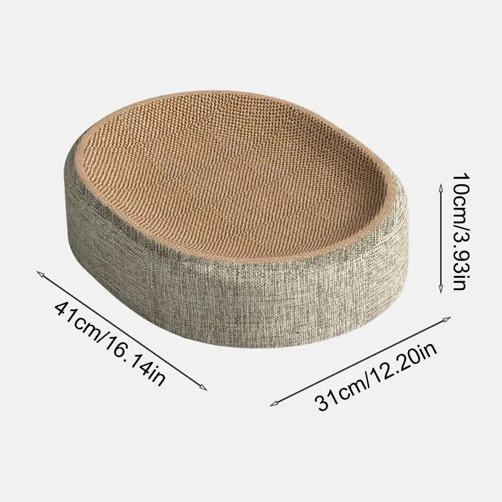 Cat Scratch Pad - Oval Cat Scratcher - Cat Bed Scratcher