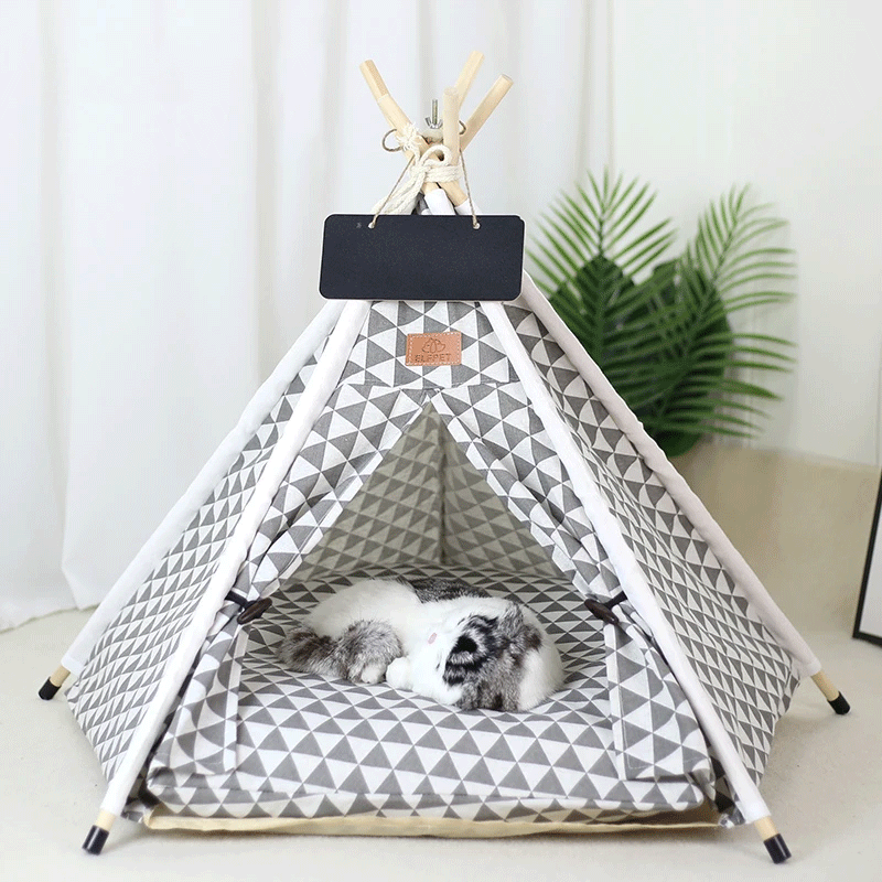 Pet Teepee Tent - Cat Teepee Bed - Dog Teepee House