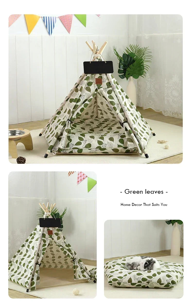 Pet Teepee Tent - Cat Teepee Bed - Dog Teepee House