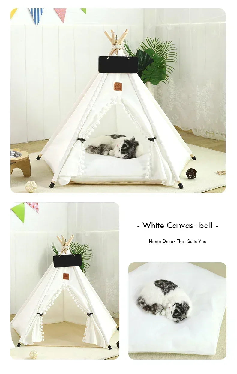 Pet Teepee Tent - Cat Teepee Bed - Dog Teepee House