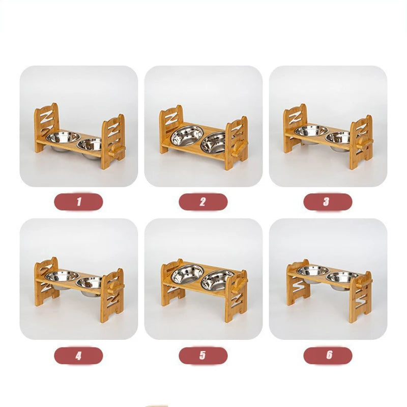 Elevated Pet Bowl Stand - Adjustable Bowl Stand