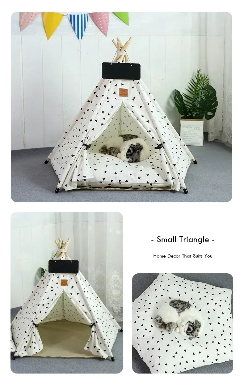 Pet Teepee Tent - Cat Teepee Bed - Dog Teepee House
