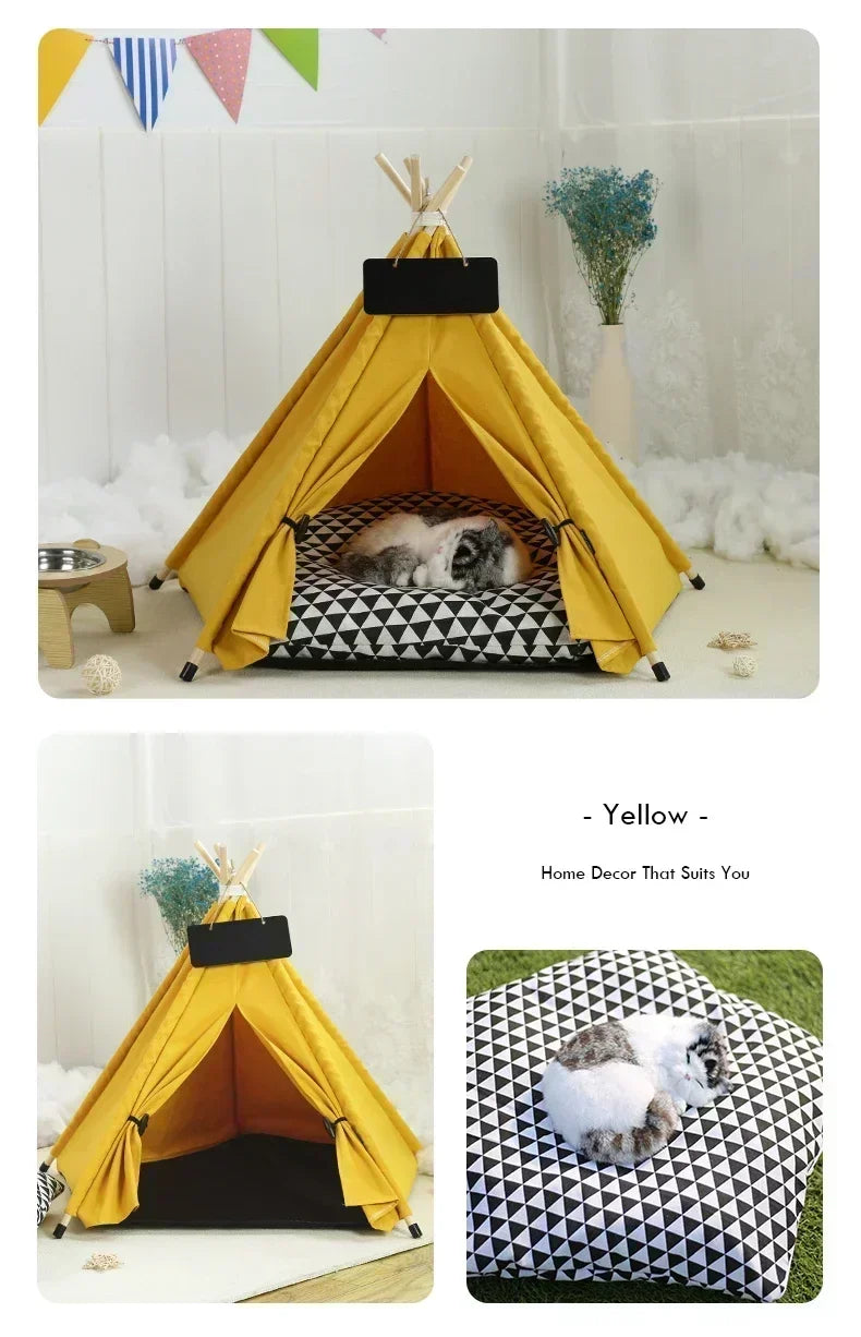 Pet Teepee Tent - Cat Teepee Bed - Dog Teepee House