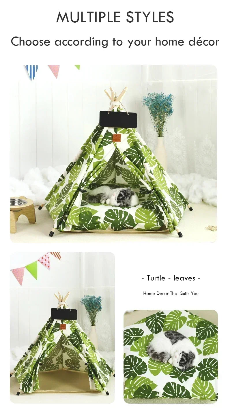 Pet Teepee Tent - Cat Teepee Bed - Dog Teepee House